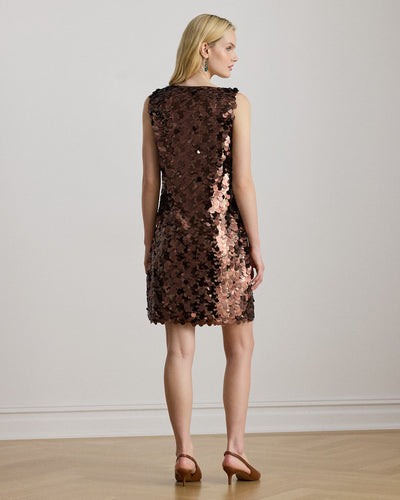 Lauren Ralph Lauren Sequinned Shift Cocktail Dress | Chocolate Multi