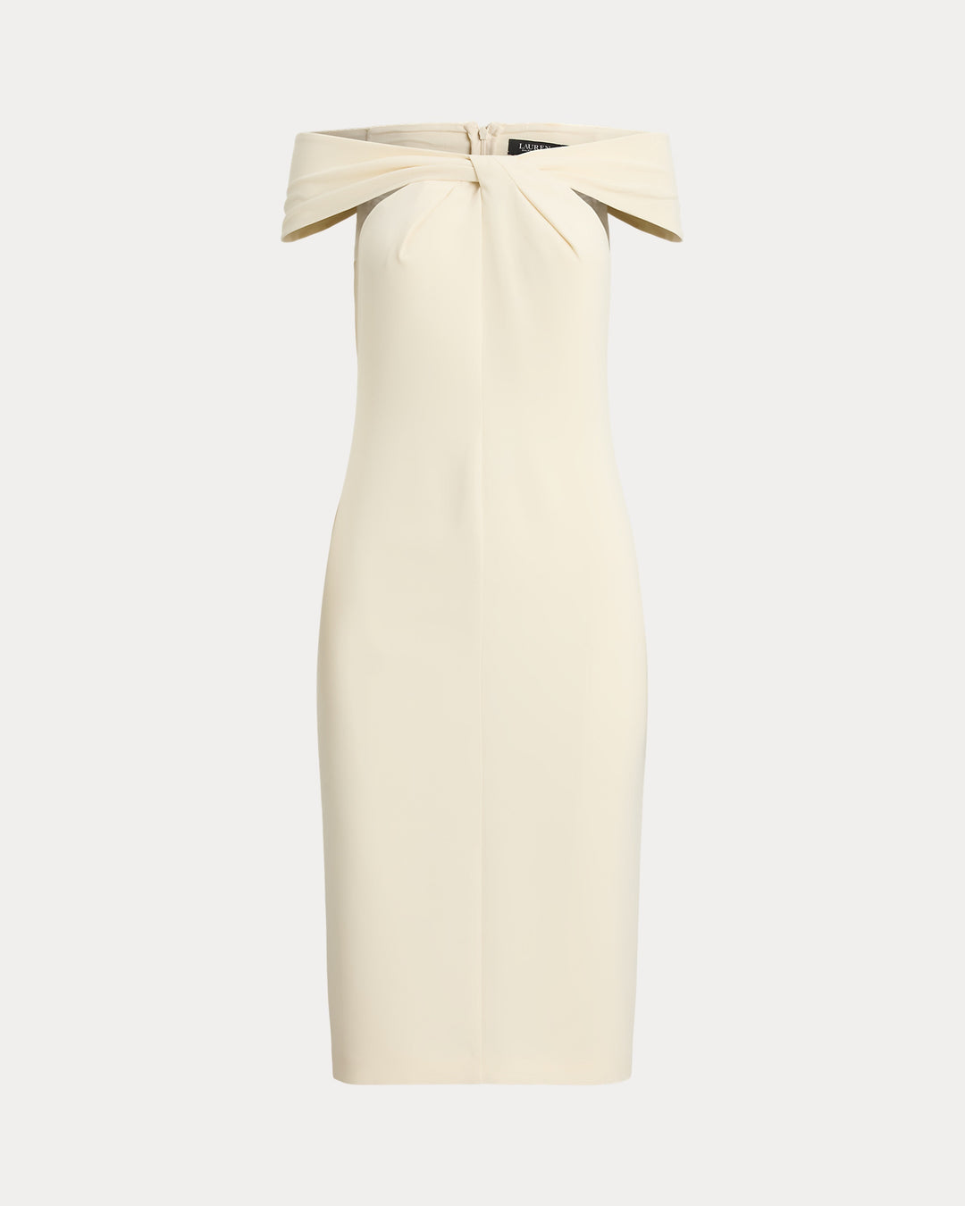 Lauren Ralph Lauren Twist-Front Crepe Cocktail Dress | Cream