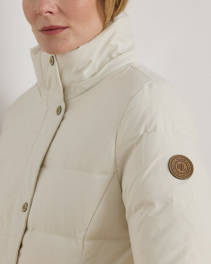 Lauren Ralph Lauren Hooded Faux Fur-Trim Down Coat | Cream