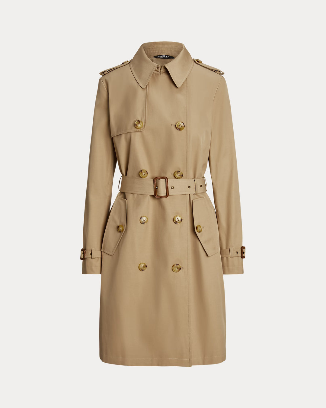 Lauren Ralph Lauren Double-Breasted Cotton-Blend Trench Coat | Birch Tan