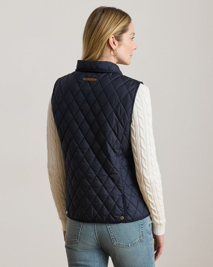 Lauren Ralph Lauren Crest-Patch Diamond-Quilted Gilet | Dark Navy