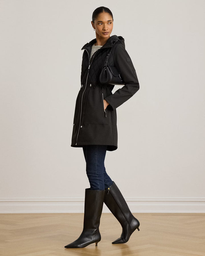 Lauren Ralph Lauren Hooded Diamond-Quilted Mockneck Jacket | Black