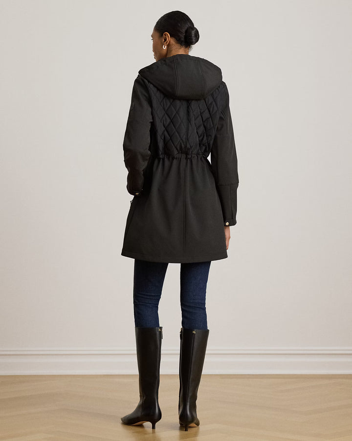Lauren Ralph Lauren Hooded Diamond-Quilted Mockneck Jacket | Black
