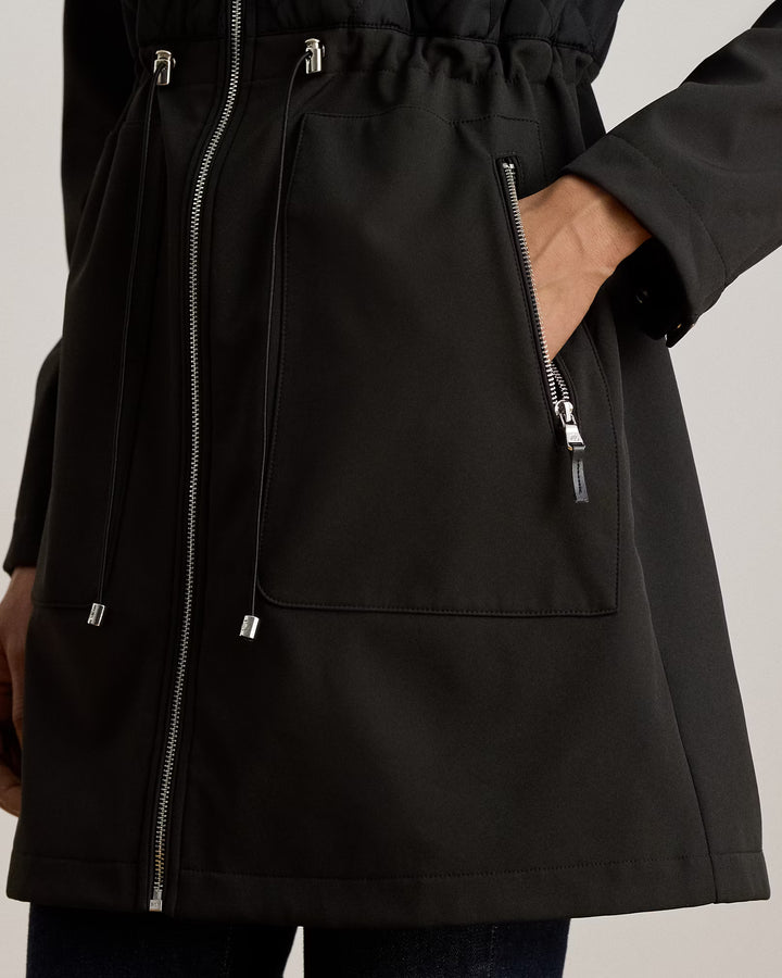 Lauren Ralph Lauren Hooded Diamond-Quilted Mockneck Jacket | Black