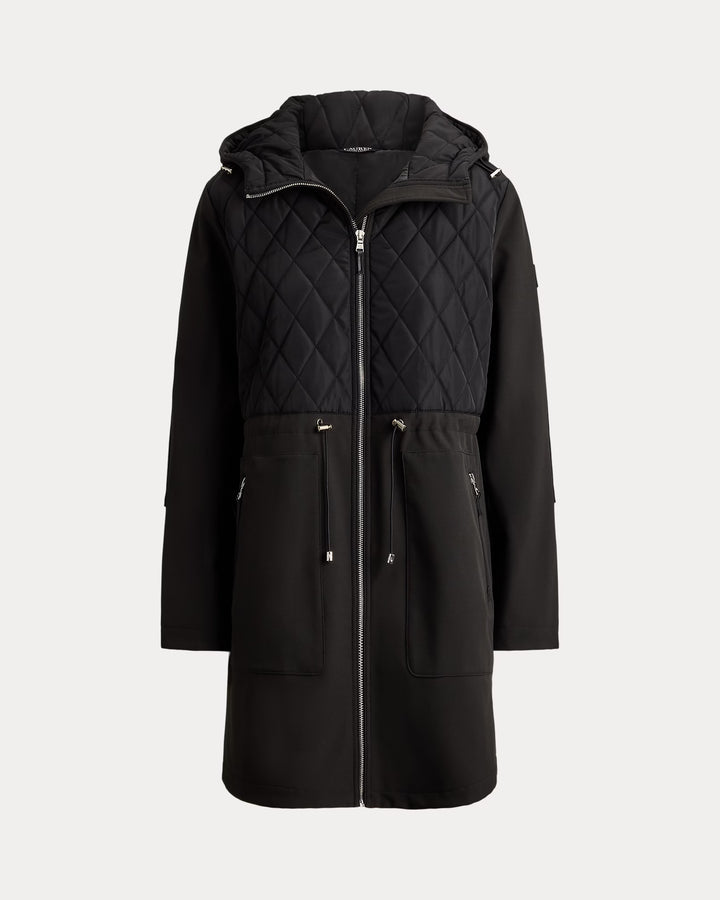 Lauren Ralph Lauren Hooded Diamond-Quilted Mockneck Jacket | Black