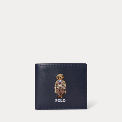 Ralph Lauren Polo Bear Leather Billfold Coin Wallet | Newport Navy