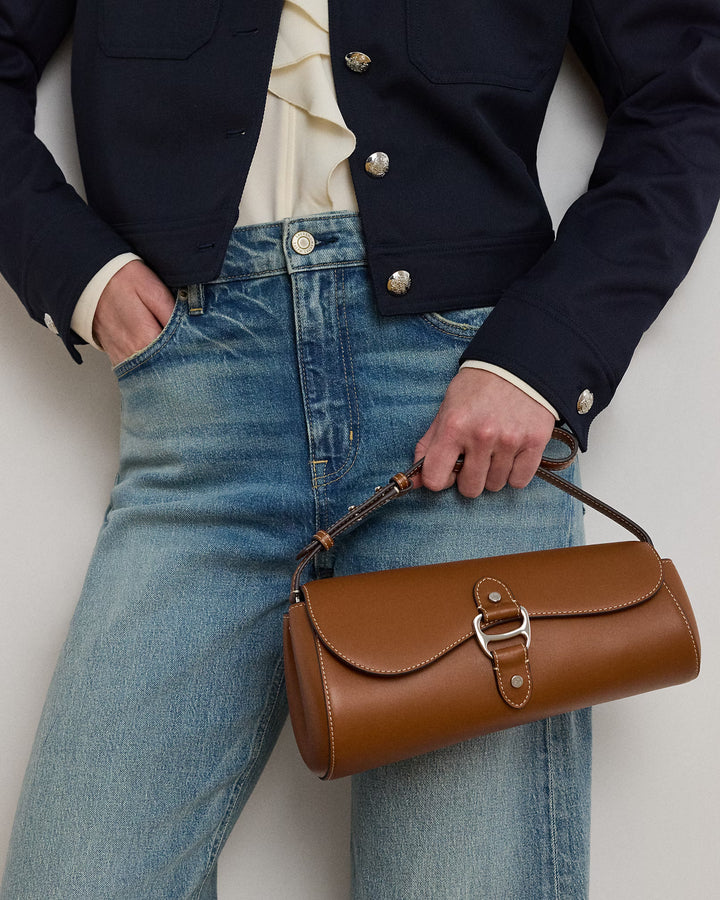 Lauren Ralph Lauren Leather Medium Tasha East-West Bag | Tan