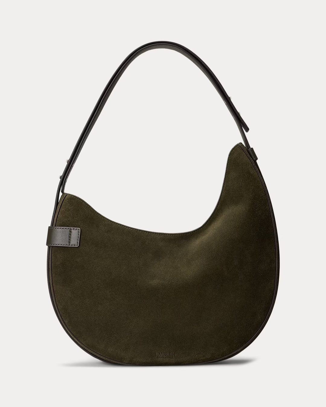 Lauren Ralph Lauren Suede Large Tasha Shoulder Bag | Dark Olive