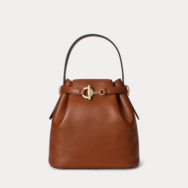 Τσάντα Blaike Bucket μεσαίου μεγέθους από δέρμα της Lauren Ralph Lauren | Lauren Tan