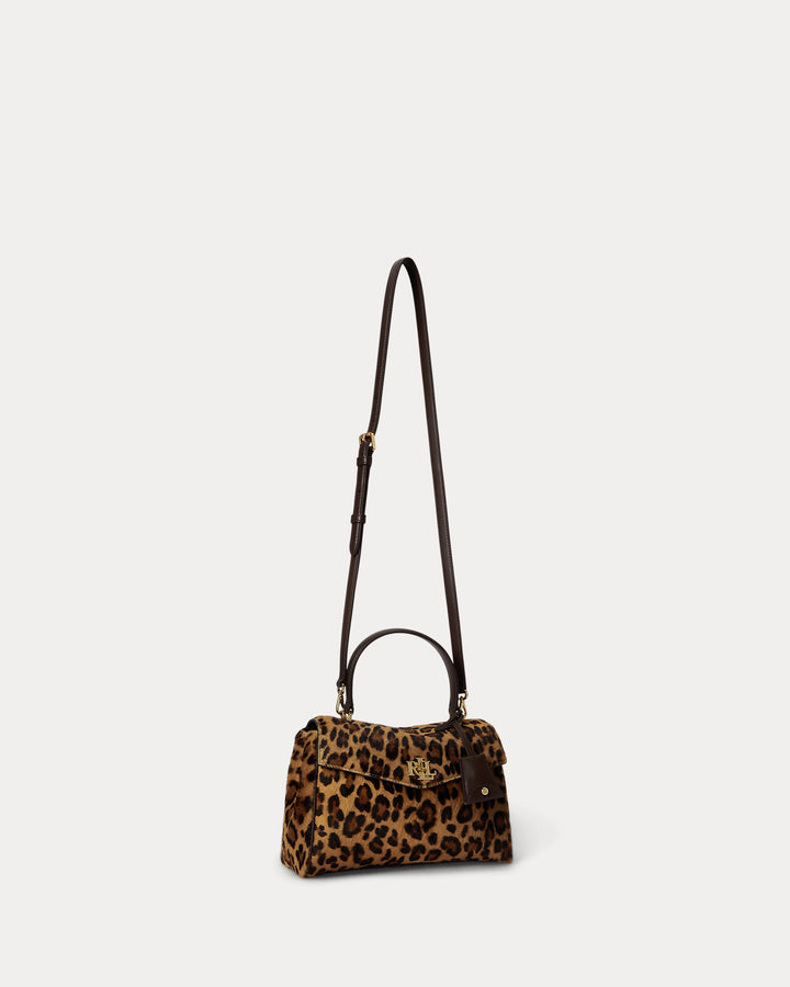 Lauren Ralph Lauren Print Haircalf Small Farrah Soft Satchel Bag | Leopard