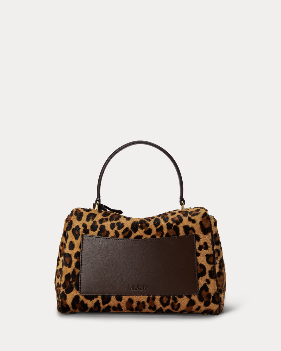 Lauren Ralph Lauren Print Haircalf Small Farrah Soft Satchel Bag | Leopard