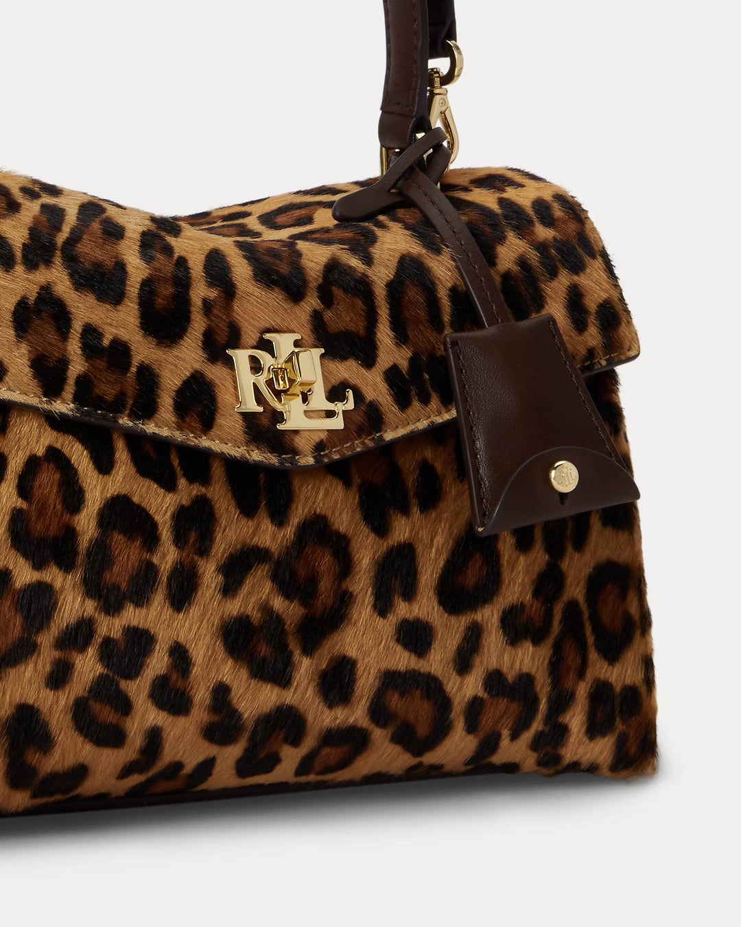 Lauren Ralph Lauren Print Haircalf Small Farrah Soft Satchel Bag | Leopard