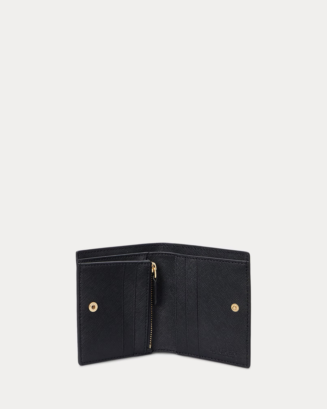Lauren Ralph Lauren Crosshatch Leather Compact Women's Wallet | Black