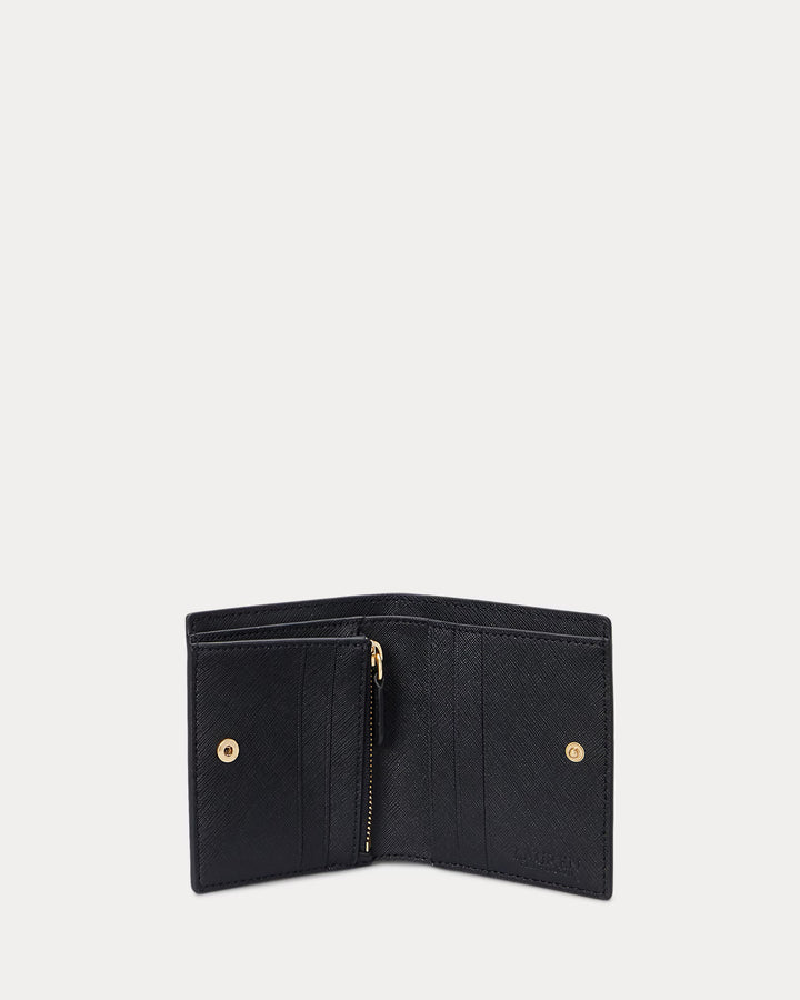 Lauren Ralph Lauren Crosshatch Leather Compact Women's Wallet | Black