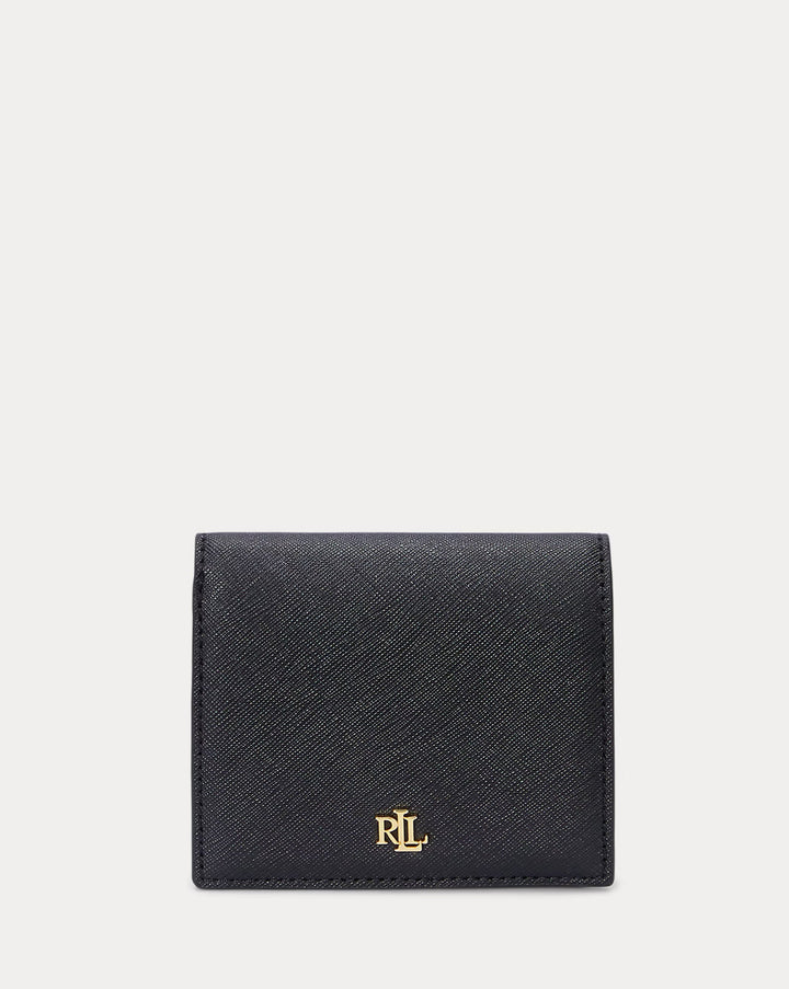 Lauren Ralph Lauren Crosshatch Leather Compact Women's Wallet | Black