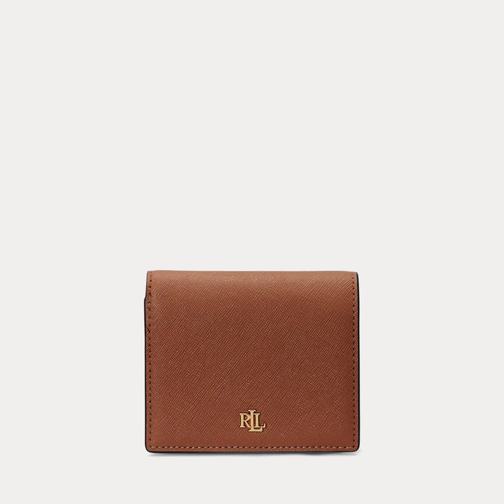 Lauren Ralph Lauren Crosshatch Leather Compact Wallet | Lauren Tan