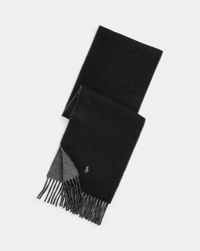 Ralph Lauren Reversible Wool-Blend Scarf | Black/Grey