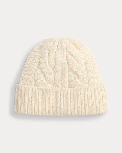 Ralph Lauren Polo Bear Cable Wool-Blend Beanie | Cream