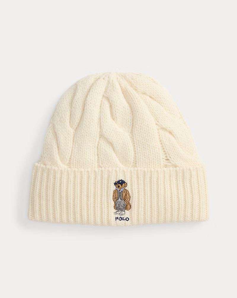 Ralph Lauren Polo Bear Cable Wool-Blend Beanie | Cream