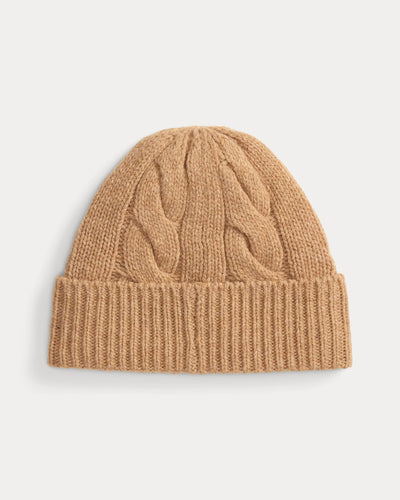 Ralph Lauren Polo Bear Cable Wool-Blend Beanie | Classic Camel