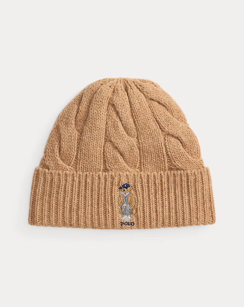 Ralph Lauren Polo Bear Cable Wool-Blend Beanie | Classic Camel