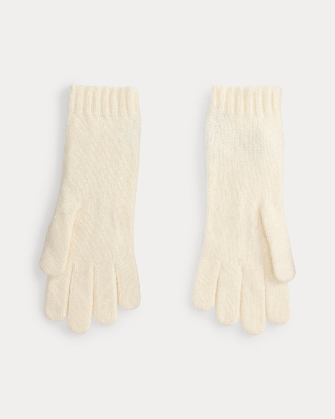 Ralph Lauren Cable-Knit Wool-Cashmere Gloves | Cream
