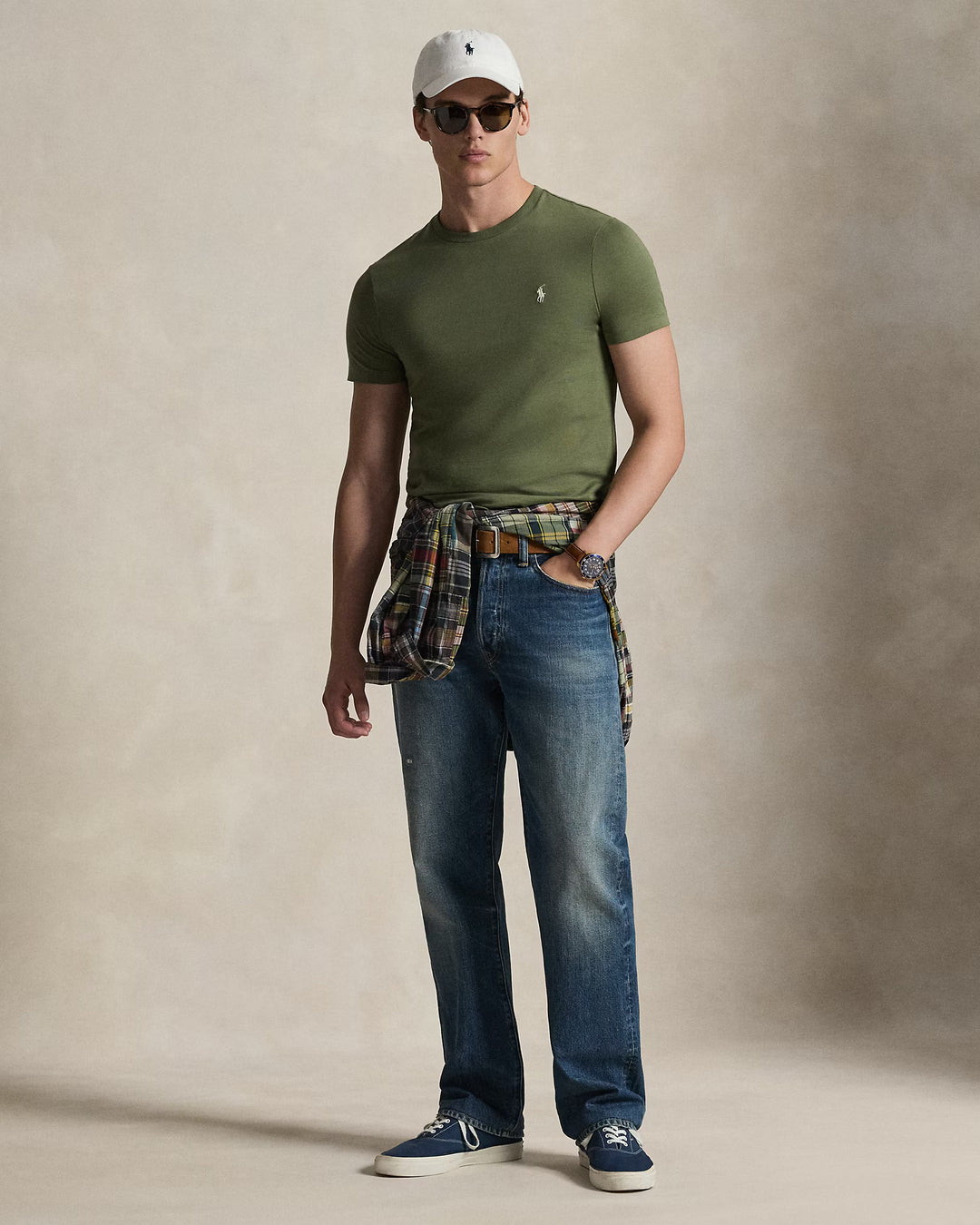 Ralph Lauren Custom Slim Fit Jersey-T-Shirt mit Rundhalsausschnitt | Garden Trail