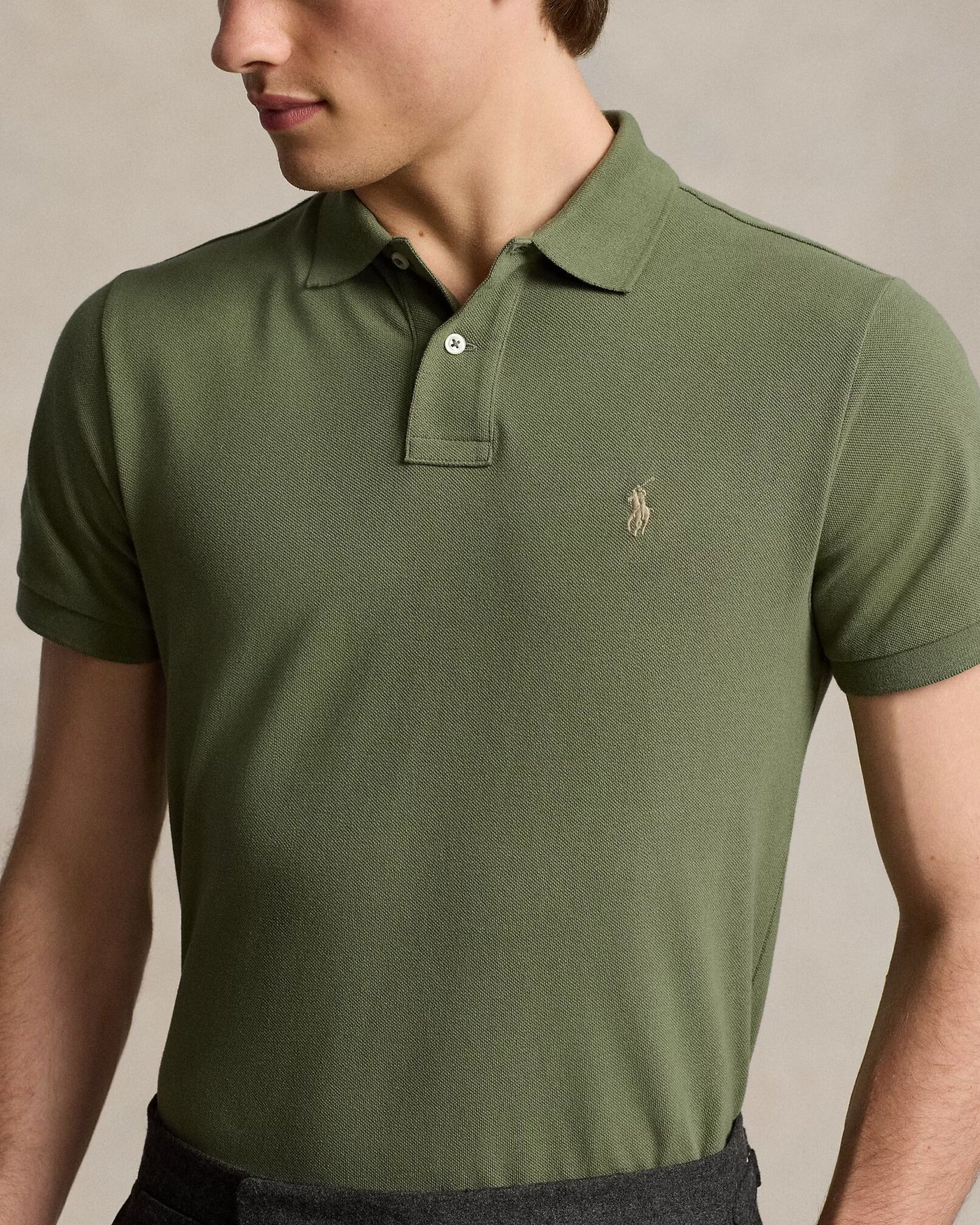 Ralph Lauren Custom Slim Fit Mesh Polo Shirt | Garden Trail