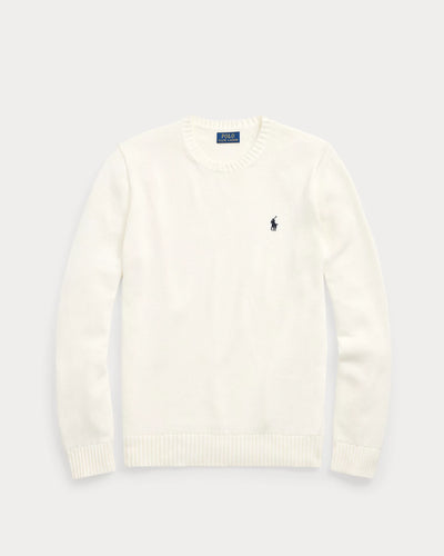 Ralph Lauren Cotton Crewneck Jumper | Deckwash White