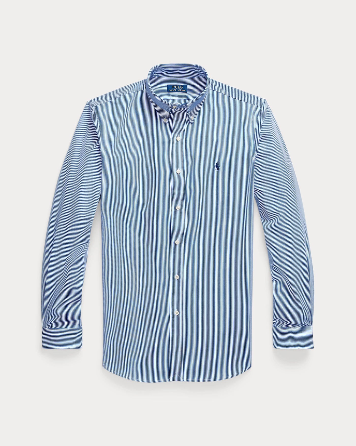 Ralph Lauren Custom Fit Stretch Poplin Shirt | Blue/Hairline