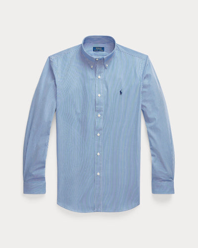 Ralph Lauren Custom Fit Stretch Poplin Shirt | Blue/Hairline