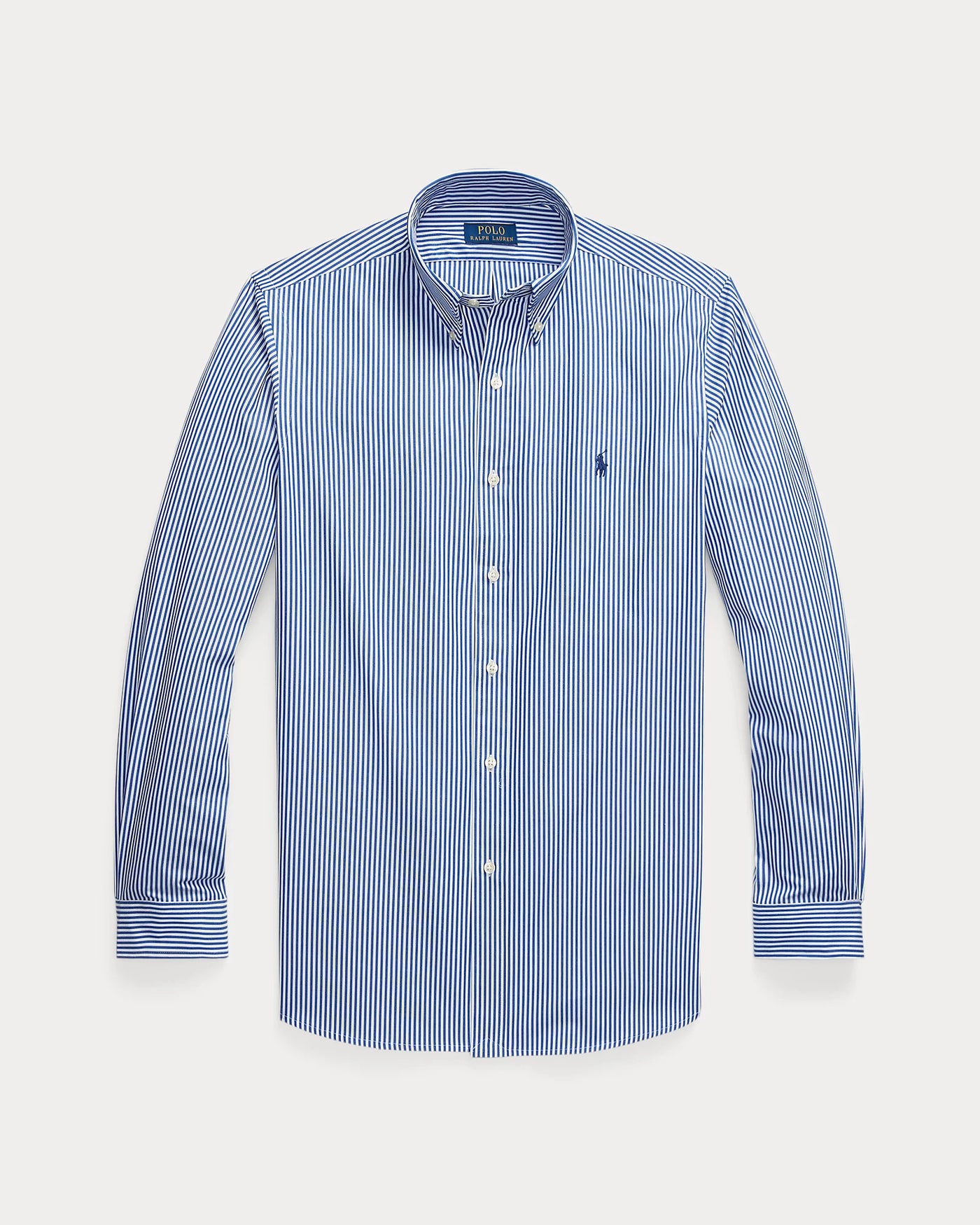 Ralph Lauren Custom Fit Stretch Poplin Shirt | Blue/Bengal