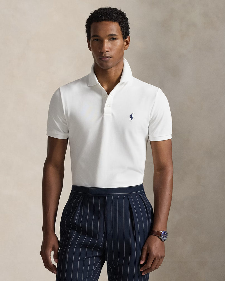Ralph Lauren Custom Slim Fit Stretch Mesh Polo Shirt | White