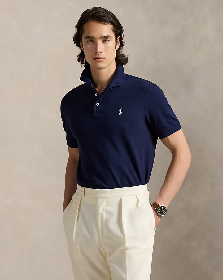Ralph Lauren Custom Slim Fit Stretch Mesh Polo Shirt | Refined Navy