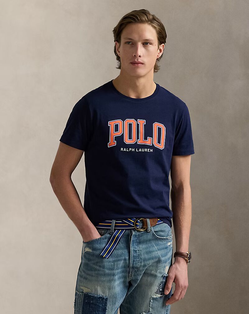 Ralph Lauren Custom Slim Fit T-Shirt με Γράμματα | Σκούρο Μπλε