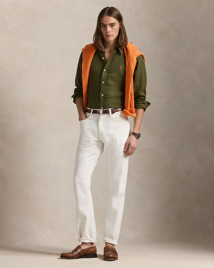 Ralph Lauren Custom Fit Linen Shirt | New Olive