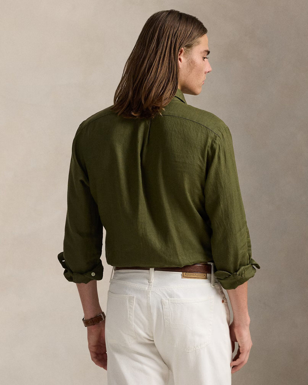 Ralph Lauren Custom Fit Linen Shirt | New Olive