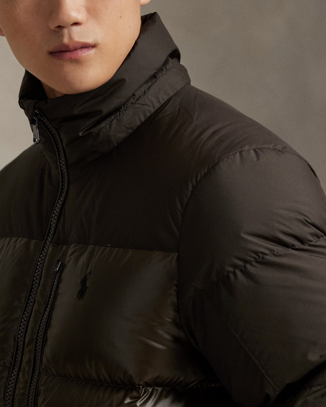 Ralph Lauren The Gorham Two-Tone Down Jacket | Brown Matte/Glossy