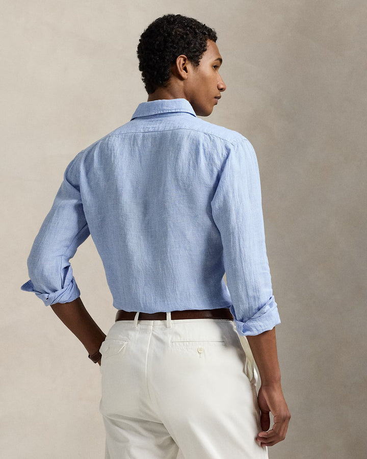 Ralph Lauren Custom Fit Linen Shirt | Cabana Blue