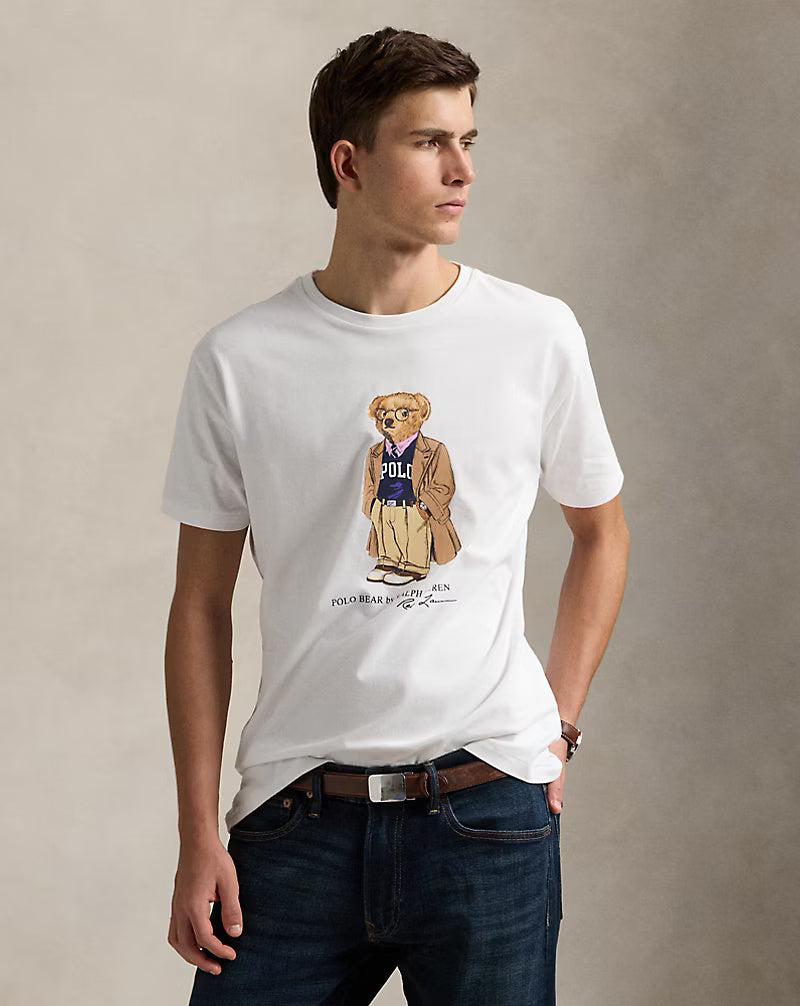 Ralph Lauren Custom Slim Fit Polo Bear Jersey T-Shirt | White