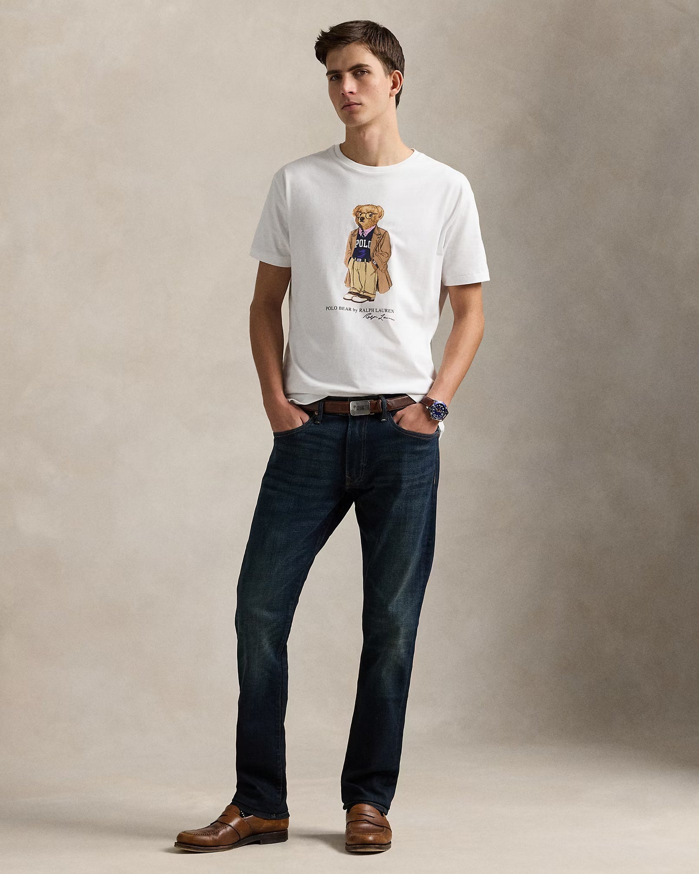 Ralph Lauren Custom Slim Fit Polo Bear Jersey T-Shirt | White