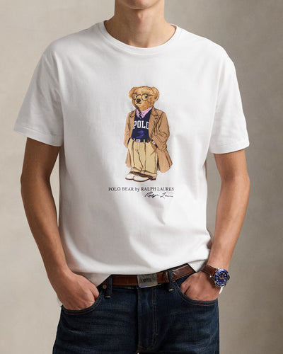 Ralph Lauren Custom Slim Fit Polo Bear Jersey T-Shirt | White