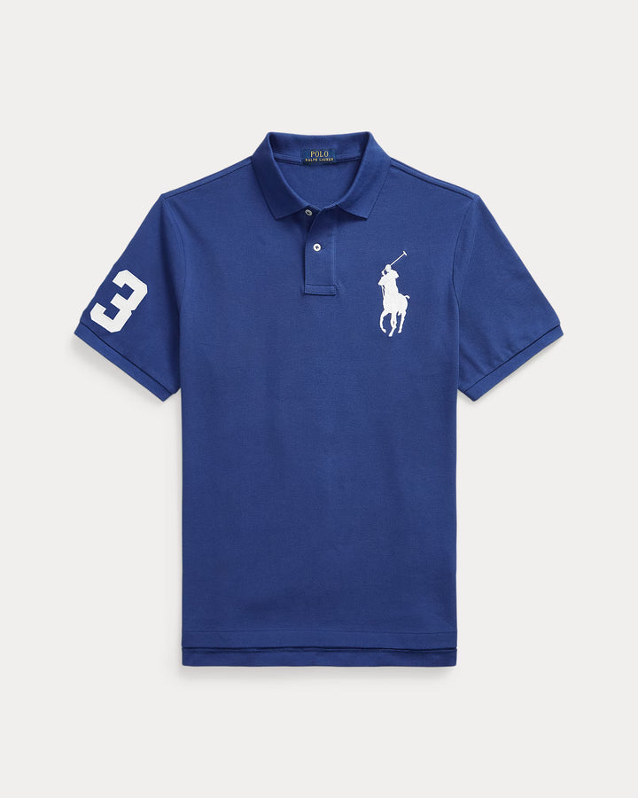 Ralph Lauren Big Pony Cotton Mesh Polo Shirt | Blue Yacht