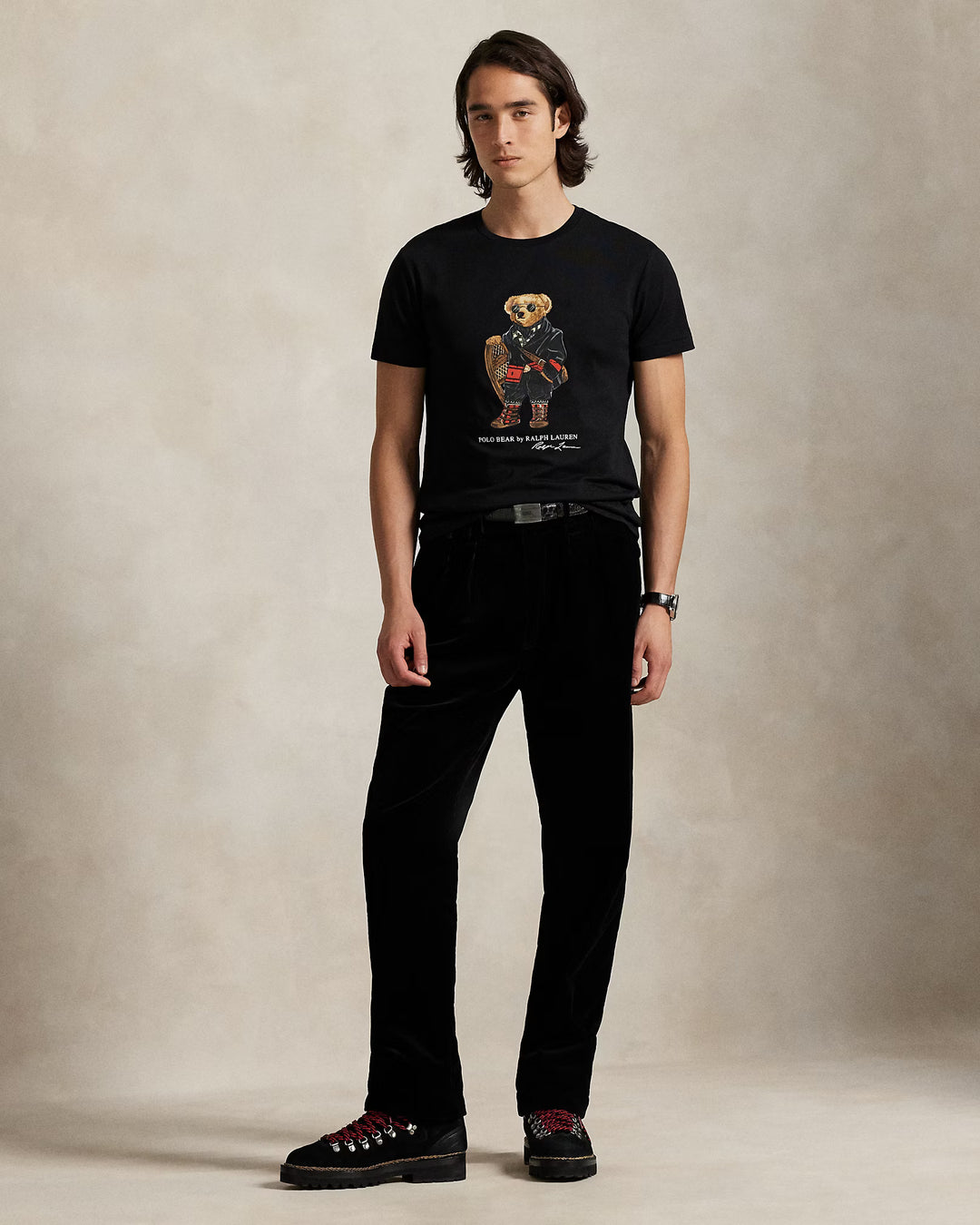 Ralph Lauren Custom Slim Fit Polo Bear Jersey T-Shirt | Black