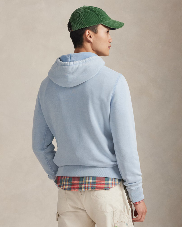 Sudadera con capucha de felpa teñida en prenda Ralph Lauren Polo Bear | Blue Heritage