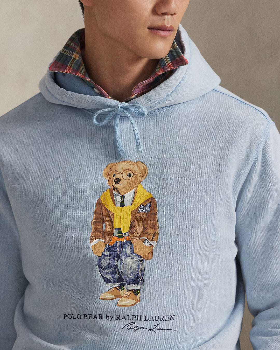 Sudadera con capucha de felpa teñida en prenda Ralph Lauren Polo Bear | Blue Heritage