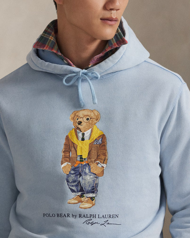 Sudadera con capucha de felpa teñida en prenda Ralph Lauren Polo Bear | Blue Heritage