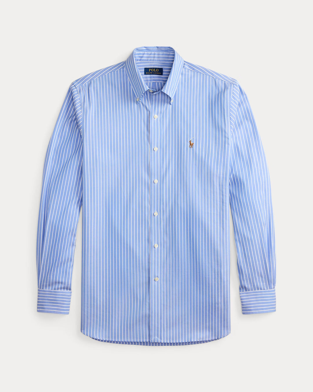 Ralph Lauren Custom Fit Striped Pinpoint Oxford Shirt | Azure