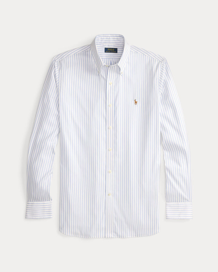 Ralph Lauren Custom Fit Striped Pinpoint Oxford Shirt | White