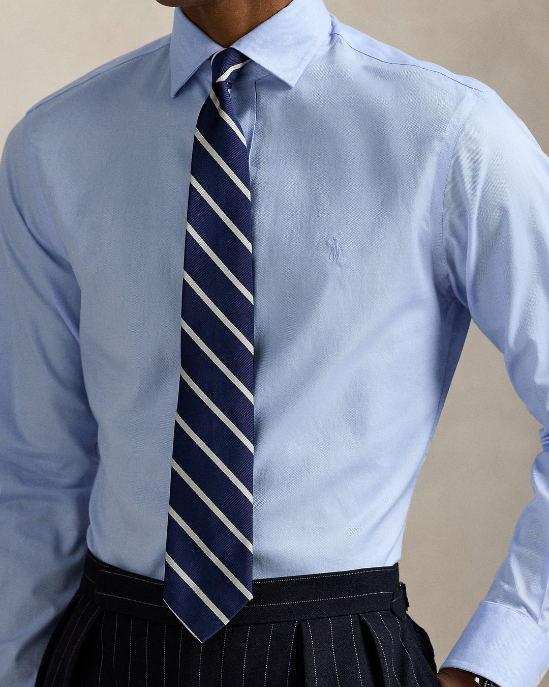 Ralph Lauren Custom Fit Textured Shirt | Blue